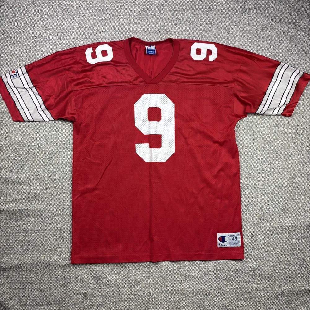 Vintage Champion Football Jersey Size 48 Red #9 Men's XL